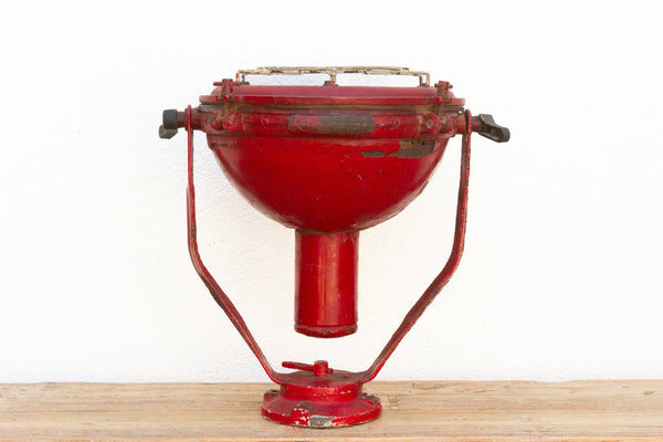 Antique Industrial Red Ship Lantern DE-COR | Globally Inspired