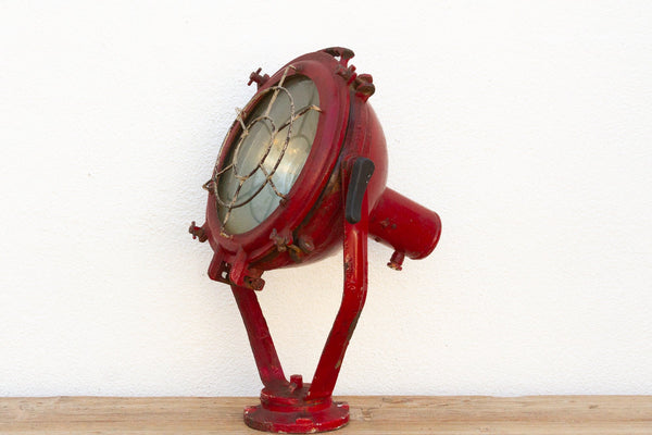 Antique Industrial Red Ship Lantern DE-COR | Globally Inspired