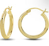 Donatello Gian 14K Gold Plated Sterling Silver Thick 4MM Hoop Earrings 20MM Round