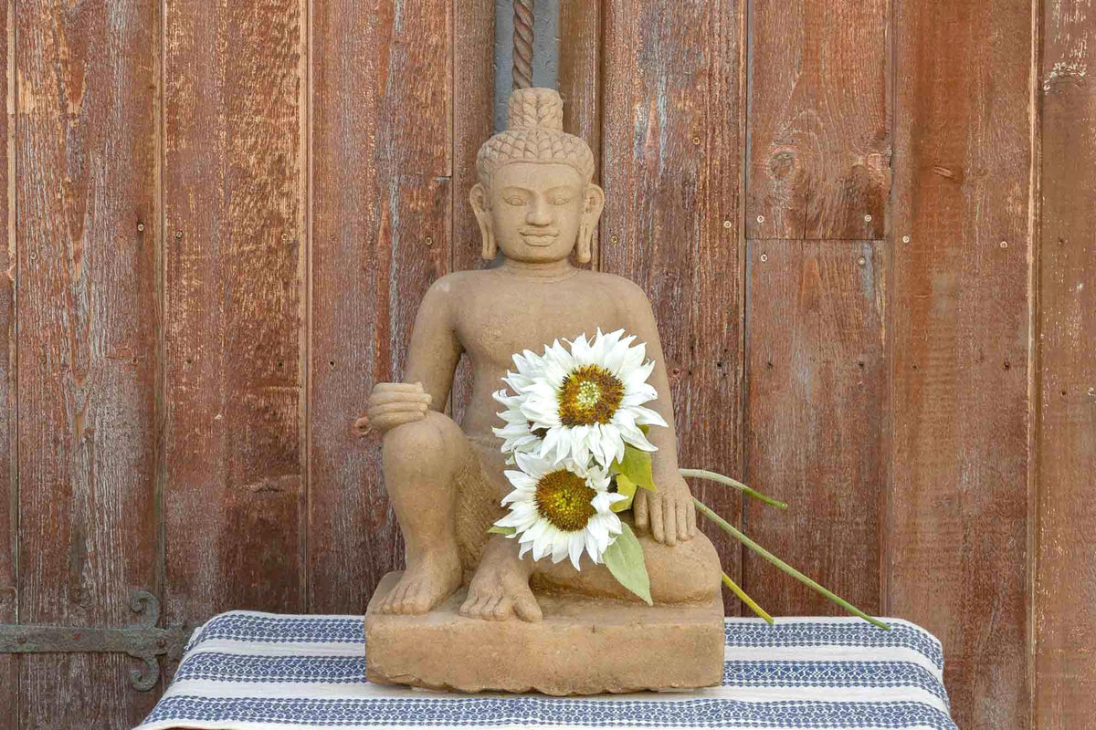 Cambodian Sandstone Khmer Deity