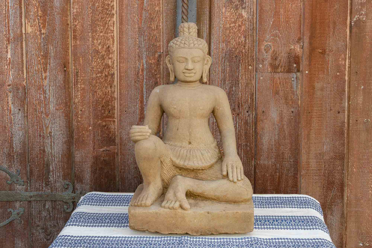 Cambodian Sandstone Khmer Deity