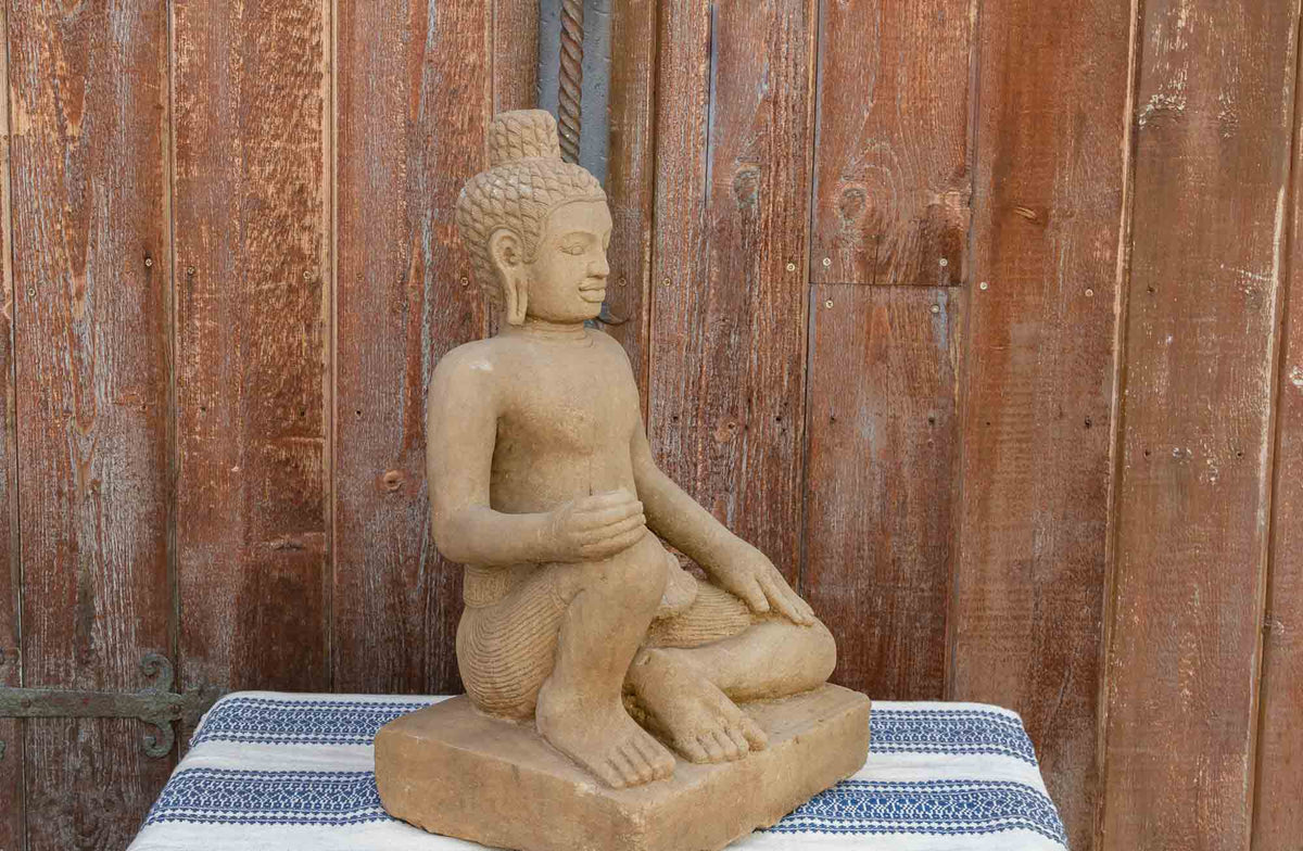 Cambodian Sandstone Khmer Deity