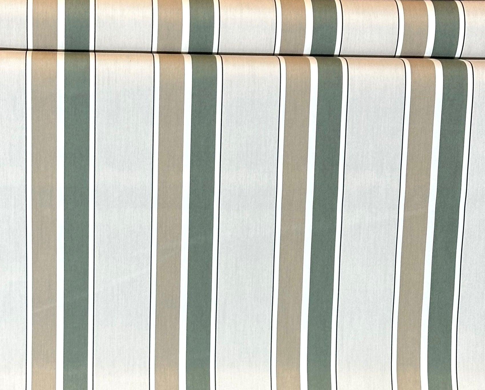SUNBRELLA SHADE WATERPROOF FABRIC FERN HEATHER BEIGE BLOCK STRIPE 4959 47