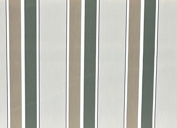 SUNBRELLA SHADE WATERPROOF FABRIC FERN HEATHER BEIGE BLOCK STRIPE 4959 47