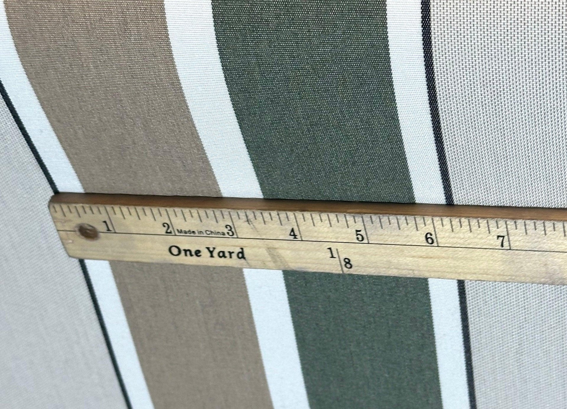 SUNBRELLA SHADE WATERPROOF FABRIC FERN HEATHER BEIGE BLOCK STRIPE 4959 47