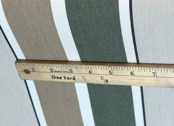 SUNBRELLA SHADE WATERPROOF FABRIC FERN HEATHER BEIGE BLOCK STRIPE 4959 47