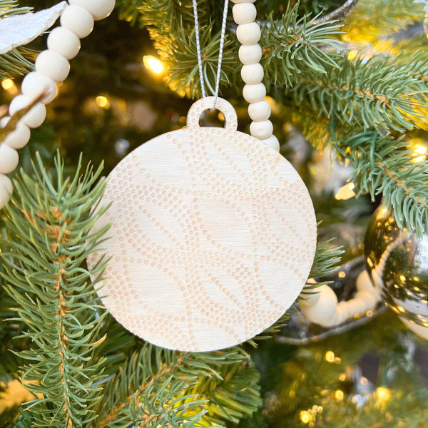 Set of 4 - Heirloom Natural Wood Ornament