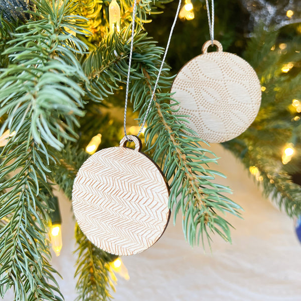 Set of 4 - Heirloom Natural Wood Ornament