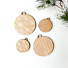Set of 4 - Heirloom Natural Wood Ornament