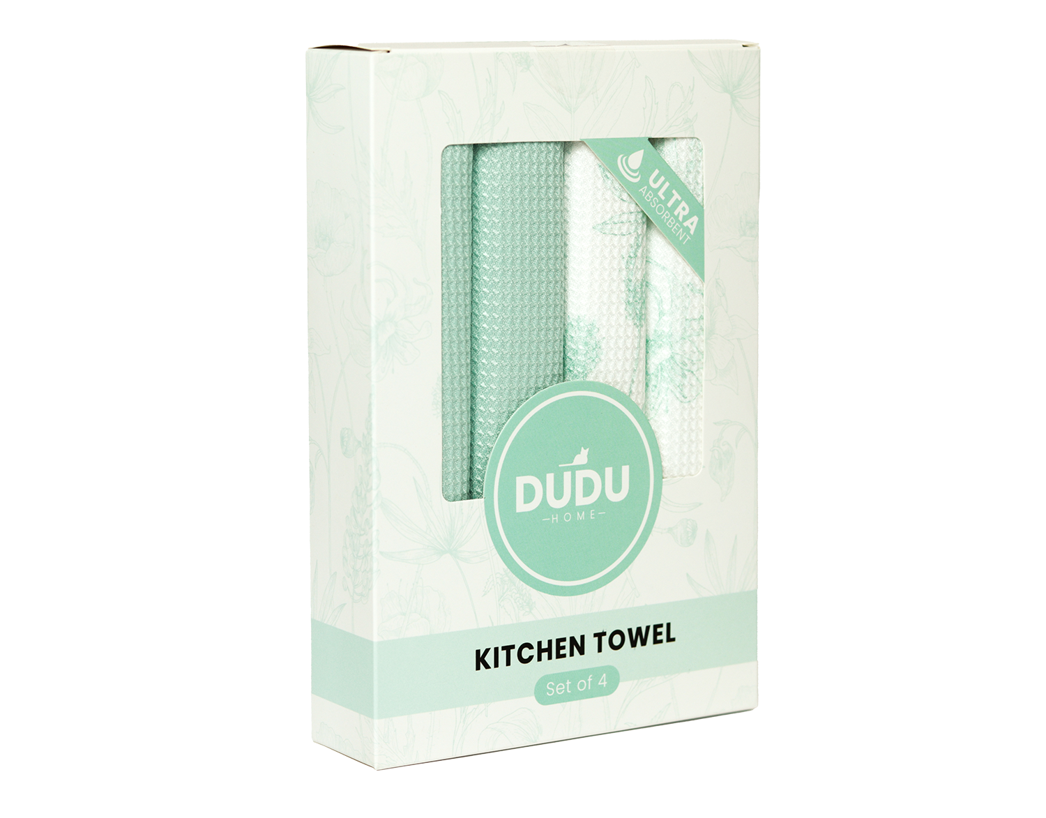 Premium Microfiber Kitchen Towel Set of 4 - Country Rustic style