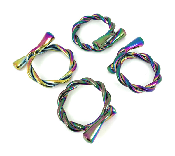 Vibhsa Modern Napkin Rings Set of 4 (Rainbow, Dishwasher Safe)