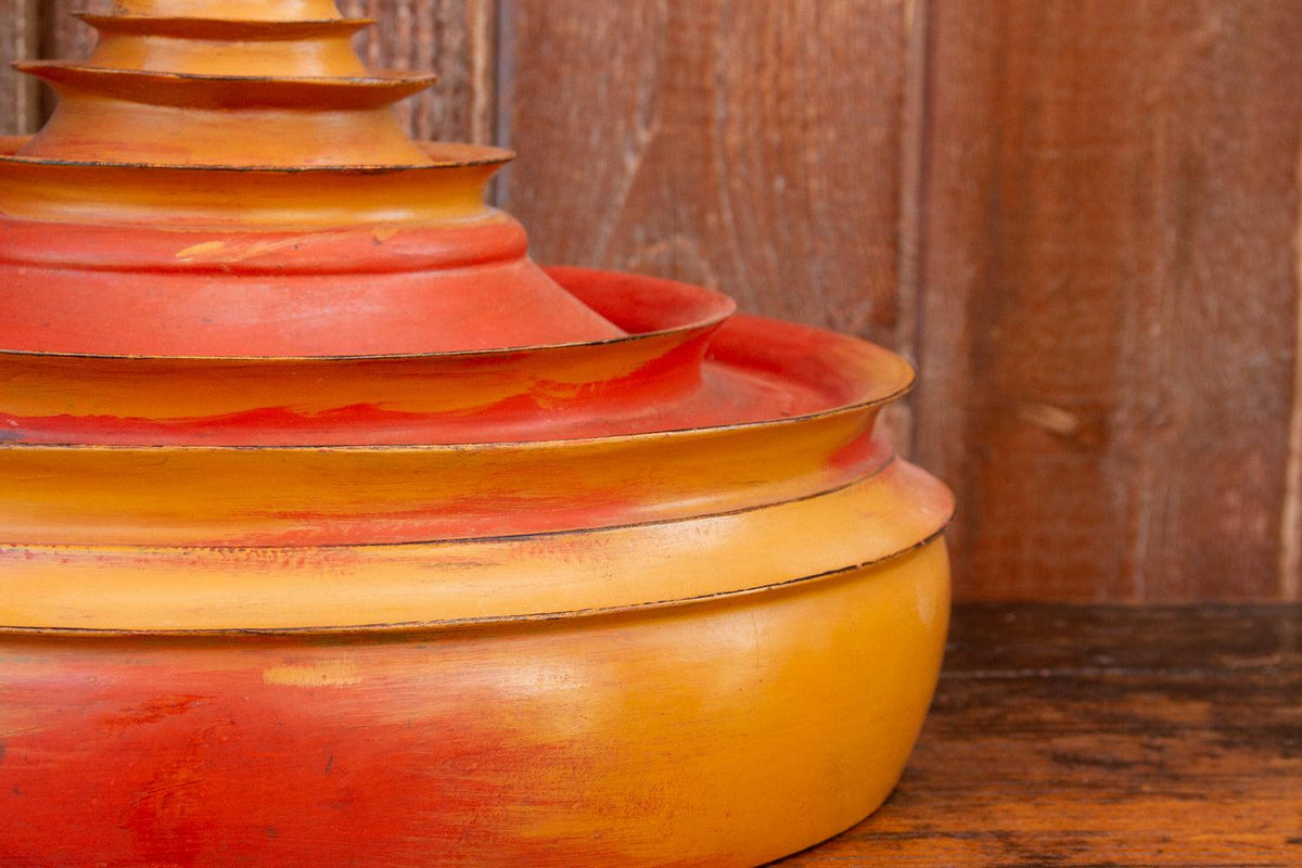 19th Century Merigold Lacquered Burmese Vessel