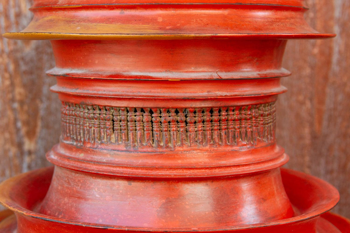 19th Century Merigold Lacquered Burmese Vessel