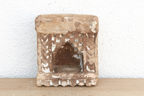 Antique Ziggurat Arch Indian Stone Niche (Trade)