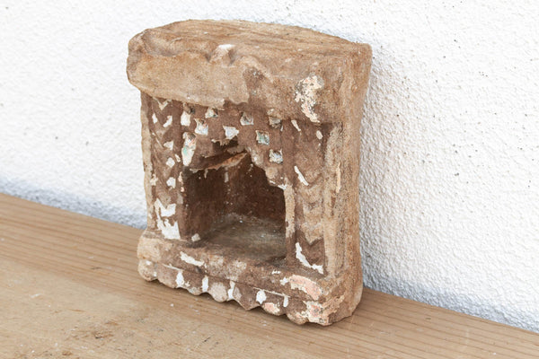 Antique Ziggurat Arch Indian Stone Niche (Trade)