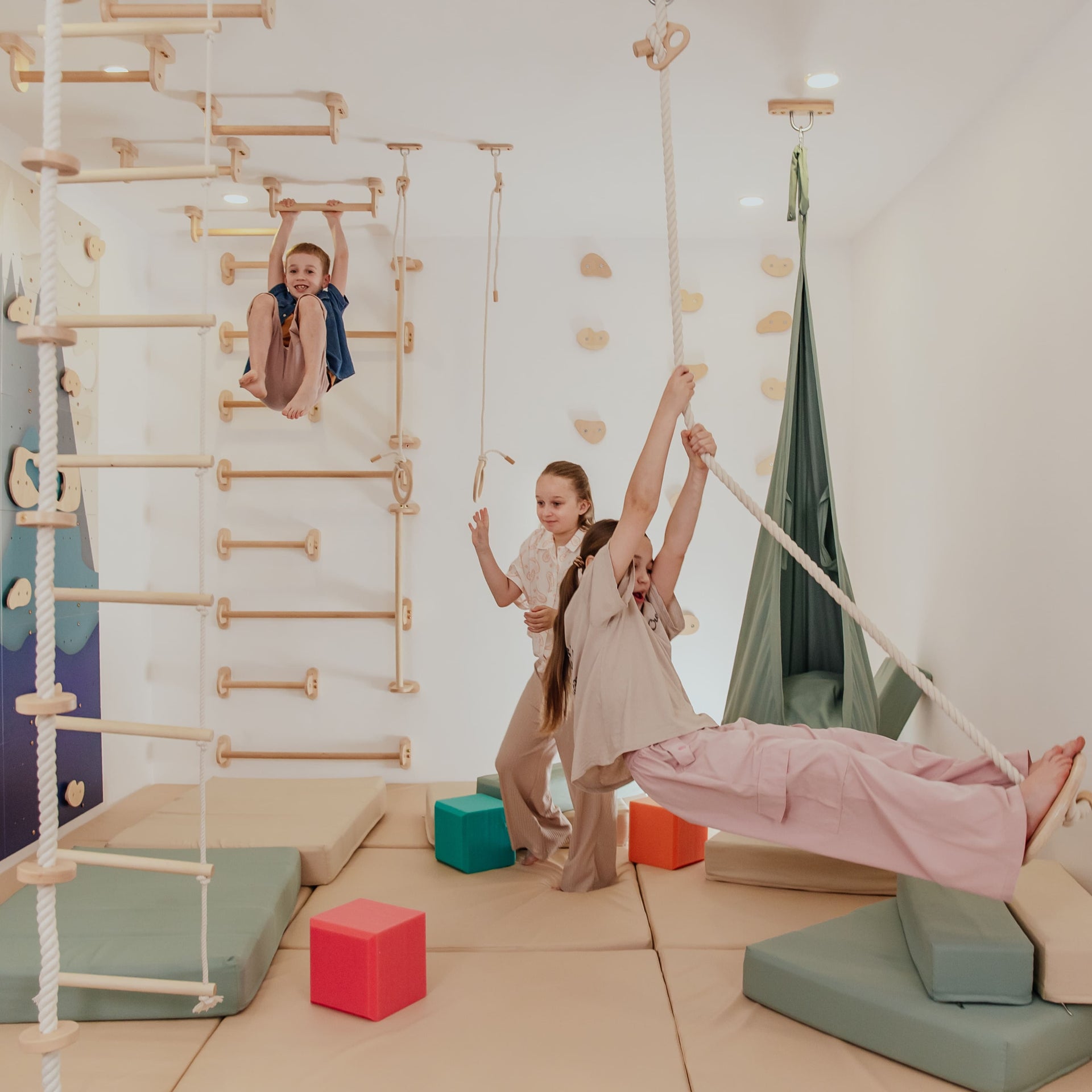 Kids Climbing Ropes