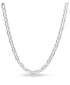 Donatello Gian Italian Sterling Silver Flat Mariner Anchor Link Chain Necklace 1.4MM 16-24 Inch Thin And Sturdy Unisex Chain
