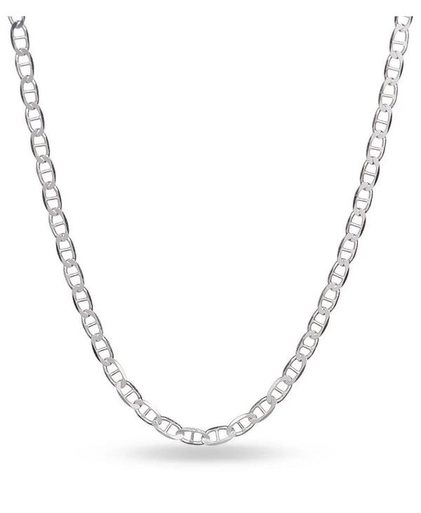 Donatello Gian Italian Sterling Silver Flat Mariner Anchor Link Chain Necklace 1.4MM 16-24 Inch Thin And Sturdy Unisex Chain - Gifts for You 'n Me