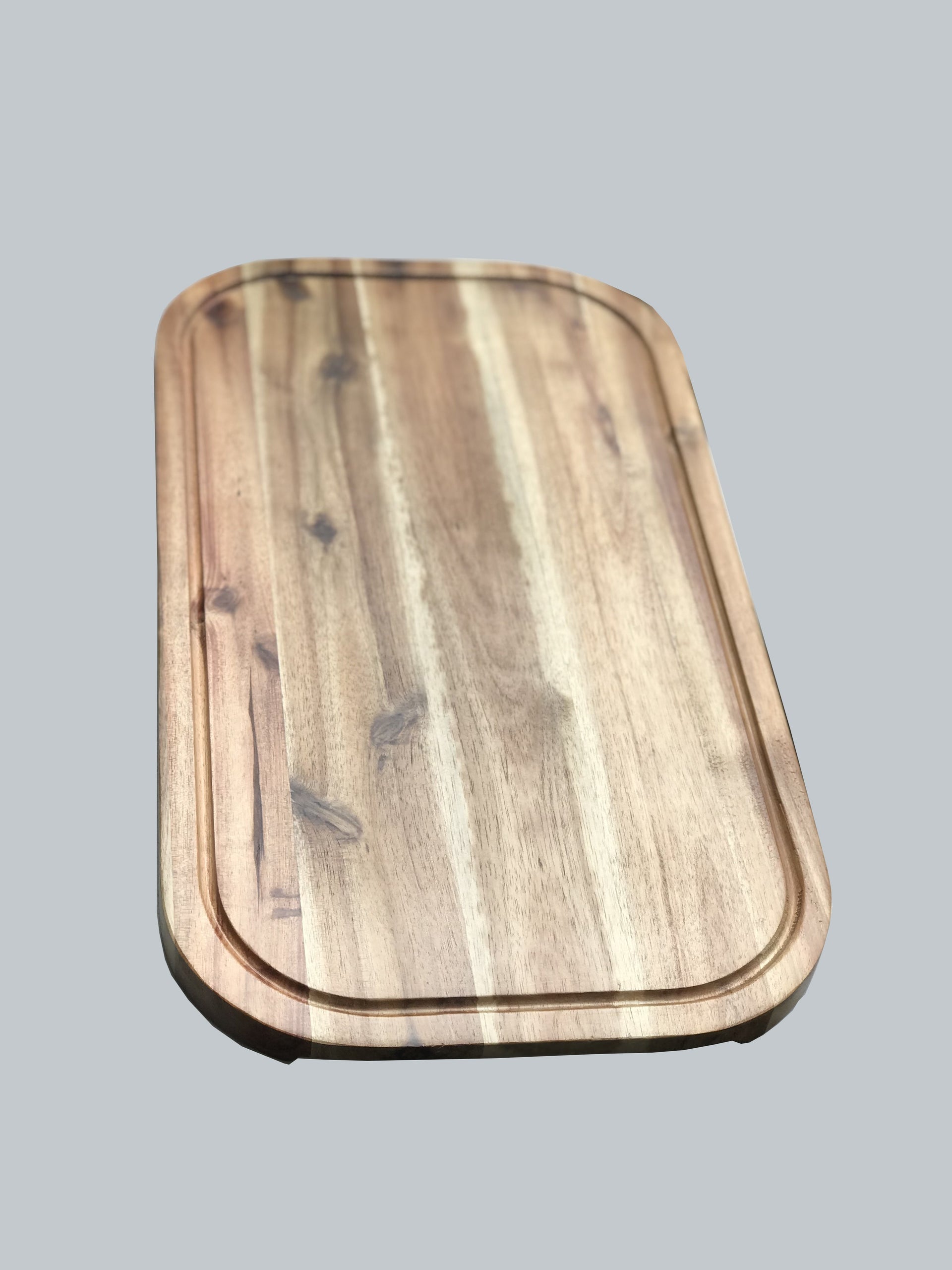 Zavis Green Acacia Wood Serving Rounded Cutting Board With Juice Groove 14