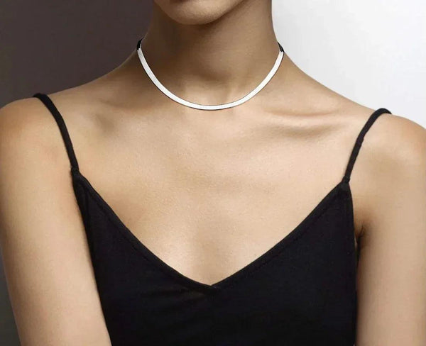 Donatello Gian Solid Sterling Silver Flat Necklace - 5 Lengths - Gifts for You 'n Me