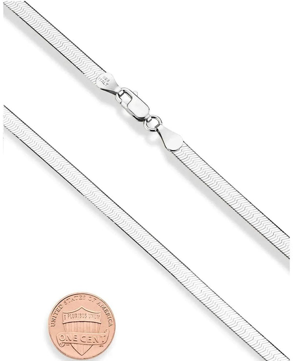 Donatello Gian Solid Sterling Silver Flat Necklace - 5 Lengths - Gifts for You 'n Me