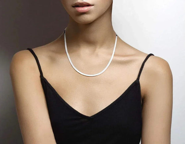 Donatello Gian Solid Sterling Silver Flat Necklace - 5 Lengths - Gifts for You 'n Me