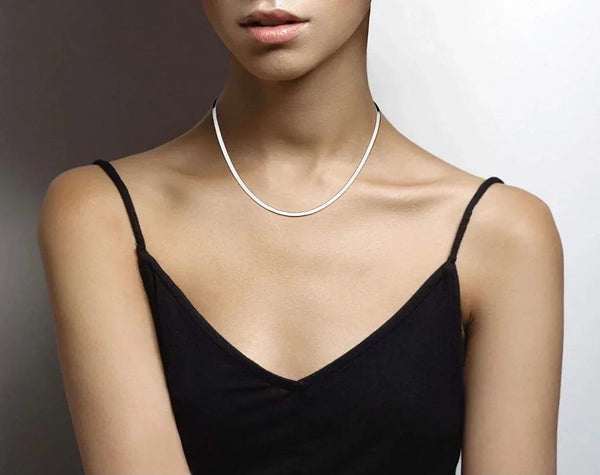 Donatello Gian Solid Sterling Silver Flat Necklace - 5 Lengths - Gifts for You 'n Me