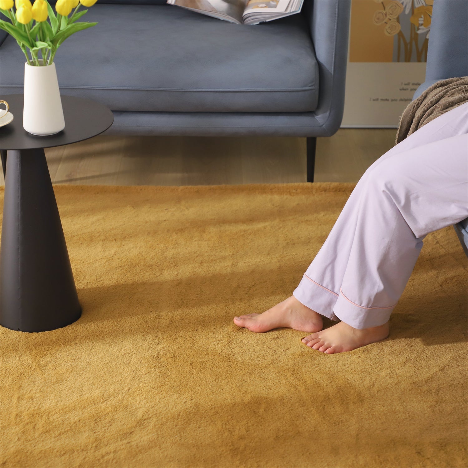 Kasentex Fluffy Elegant Faux Fur Area Rugs, Ultra Soft, Room Decor, Graduation Gifts, Fathers Day Gift, Mom Gift