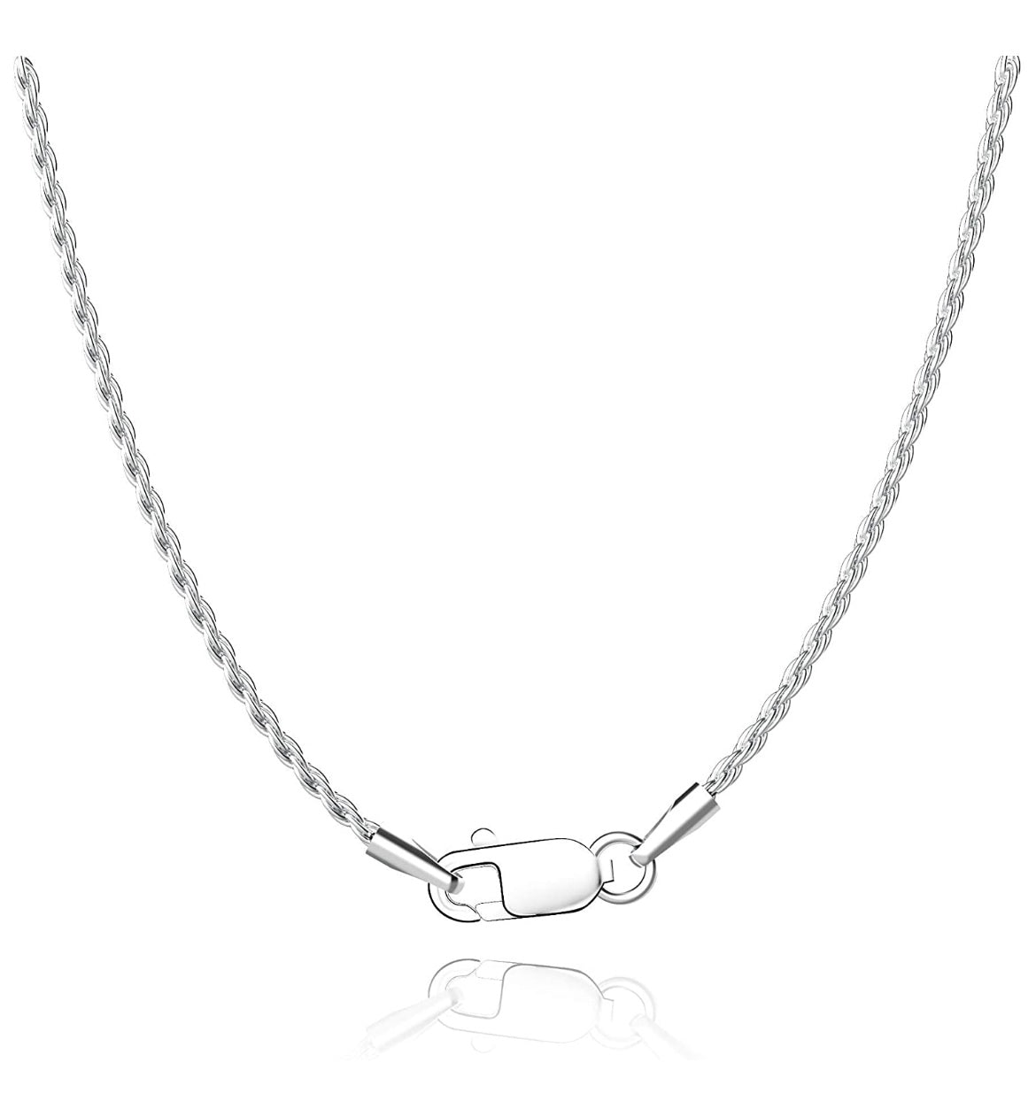 Solid Sterling Silver Rope Chain Choker Necklace - 3 Length Options
