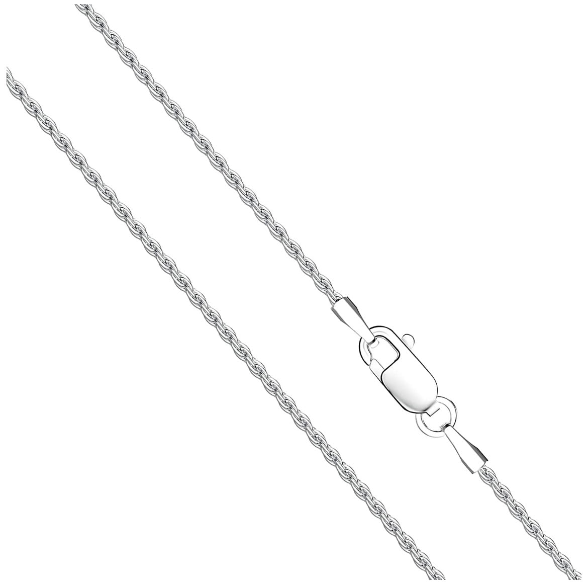 Solid Sterling Silver Rope Chain Choker Necklace - 3 Length Options