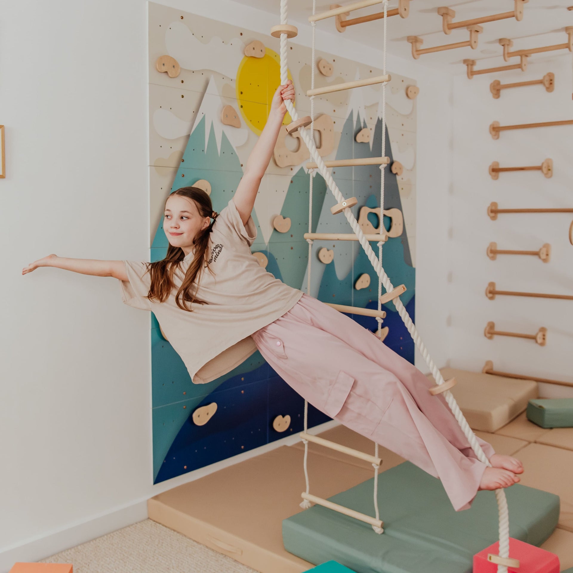 Kids Climbing Ropes