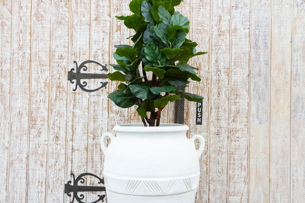 Large Greek White Terra-Cotta Garden Planter