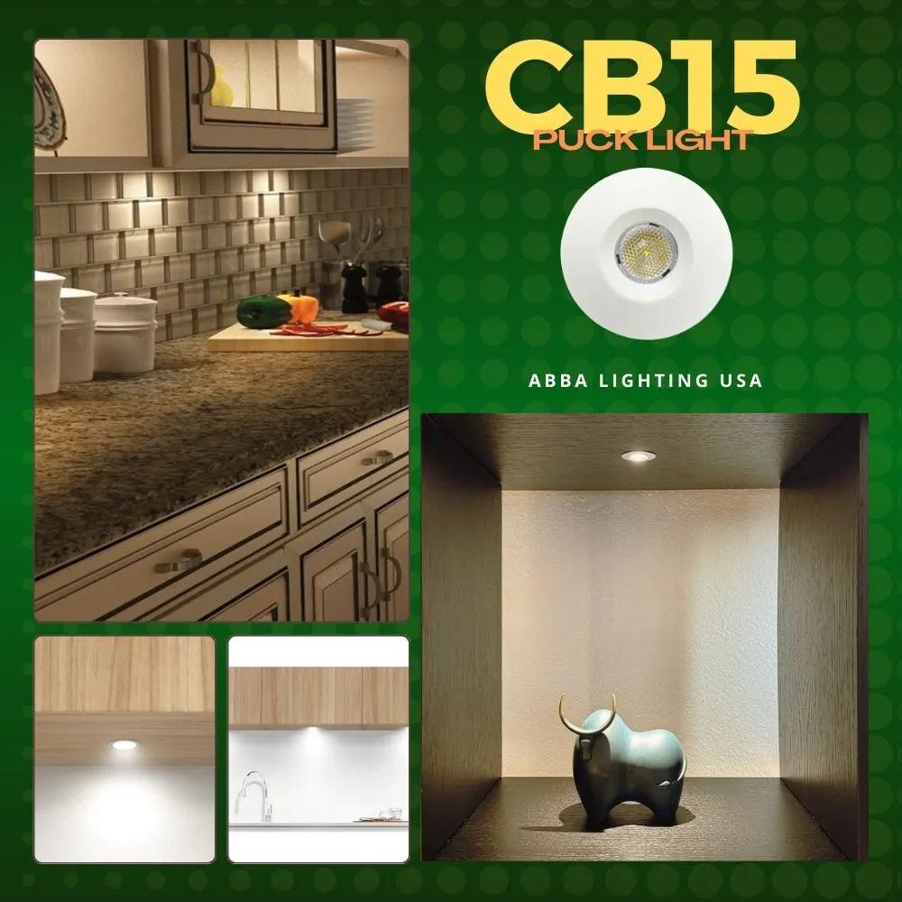 CB15 1.5W DC12V Low Voltage Round Recessed Cast Aluminum Cabinet Puck Light Energy Saving Dimmable LED Downlighting