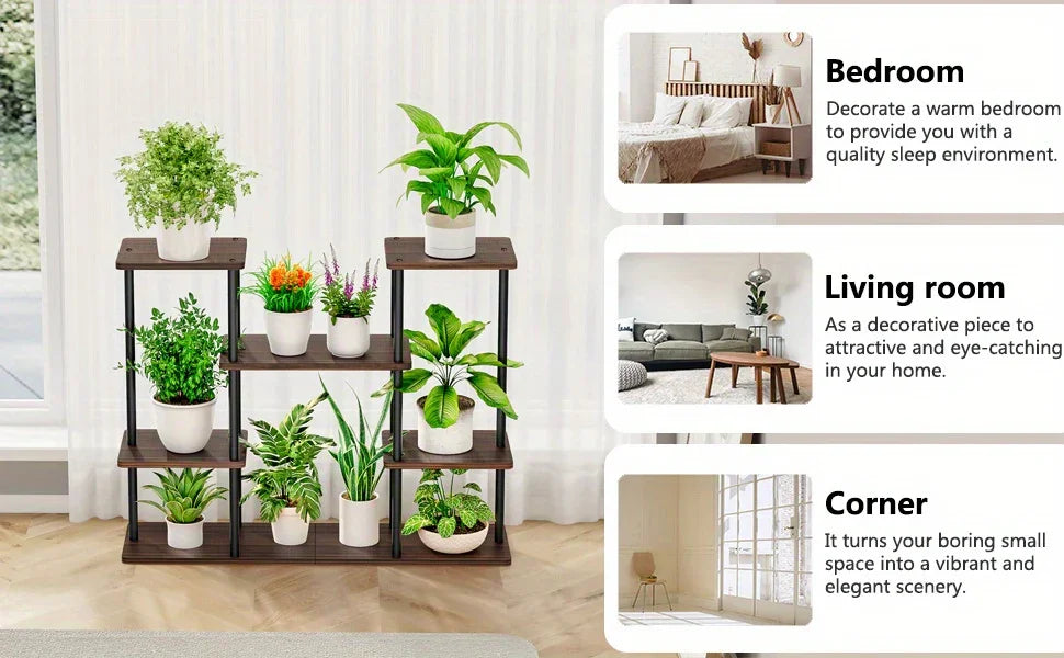INGIORDAR 4-Tier Metal Plant Stand Indoor 10 Pot Tiered Flower Holder