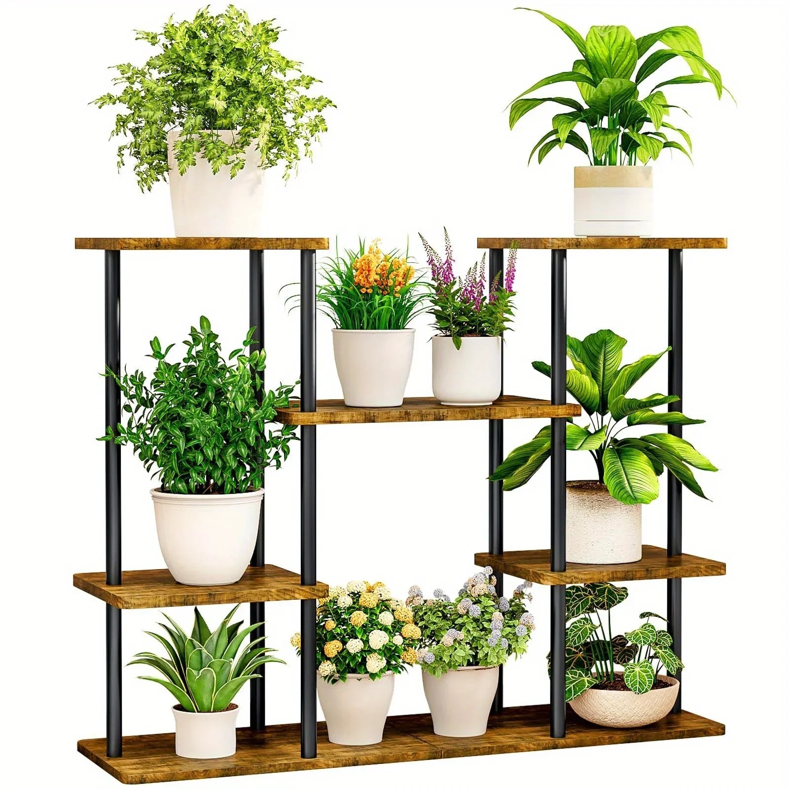 INGIORDAR 4-Tier Metal Plant Stand Indoor 10 Pot Tiered Flower Holder