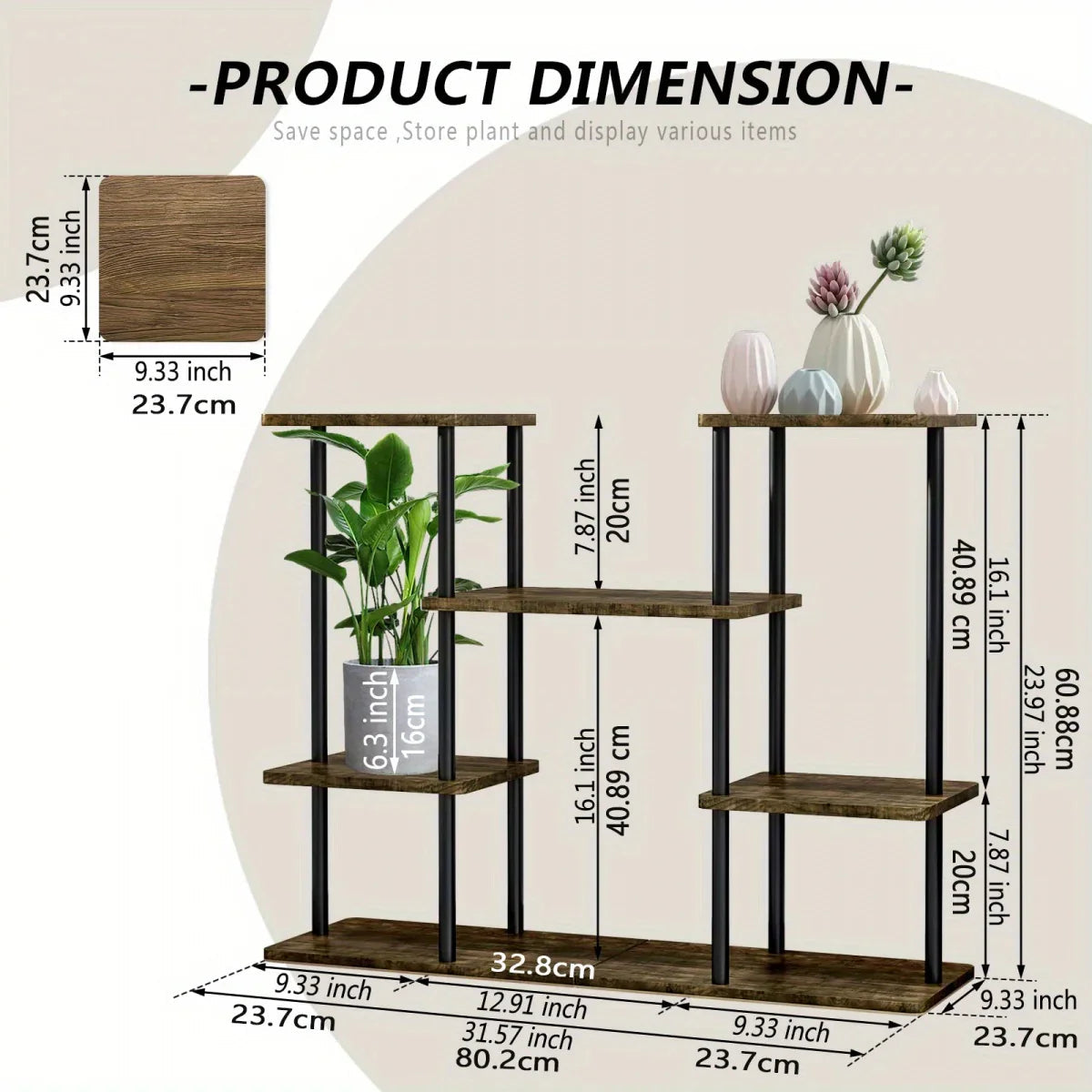INGIORDAR 4-Tier Metal Plant Stand Indoor 10 Pot Tiered Flower Holder