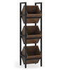 Rustic Farmhouse Industrial 3 Bin 36 Bottle Wine Rack Storage Display Shelf