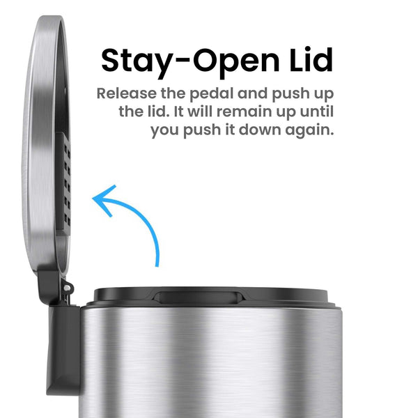 2 Gallon / 7 Liter SoftStep Semi-Round Composite Step Trash Can with AbsorbX