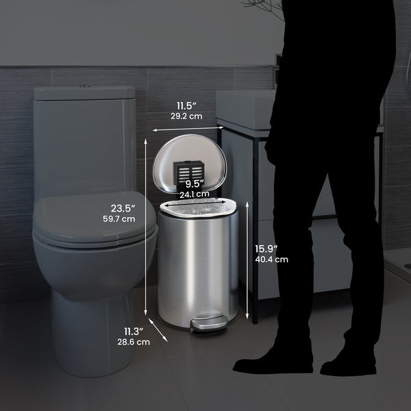 3 Gallon / 11.4 Liter SoftStep Semi-Round Step Pedal Trash Can