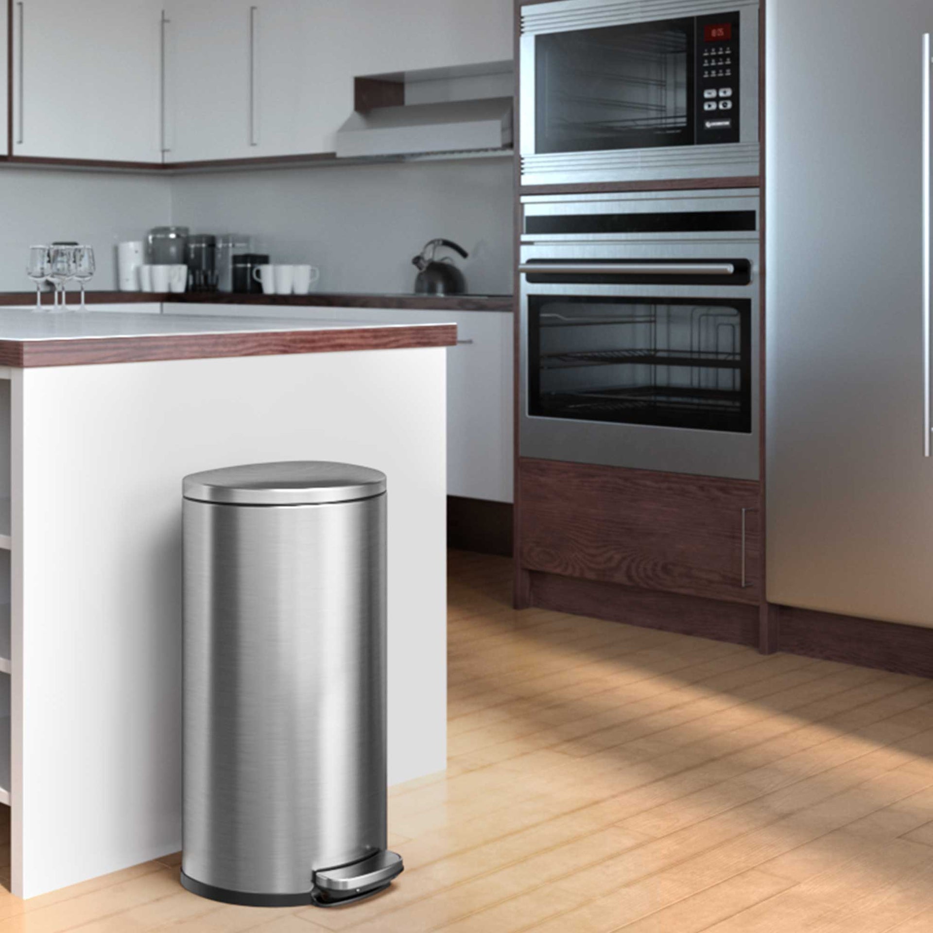 8 Gallon / 30 Liter SoftStep Semi-Round Step Pedal Trash Can