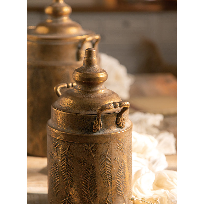Vintage Style Embossed Canister