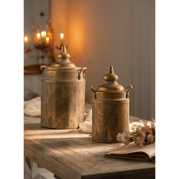 Vintage Style Embossed Canister