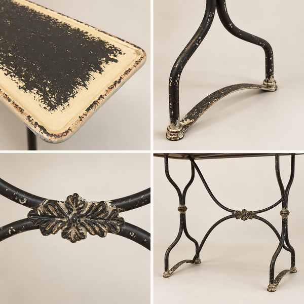 Vintage Style Distressed Metal Console Table