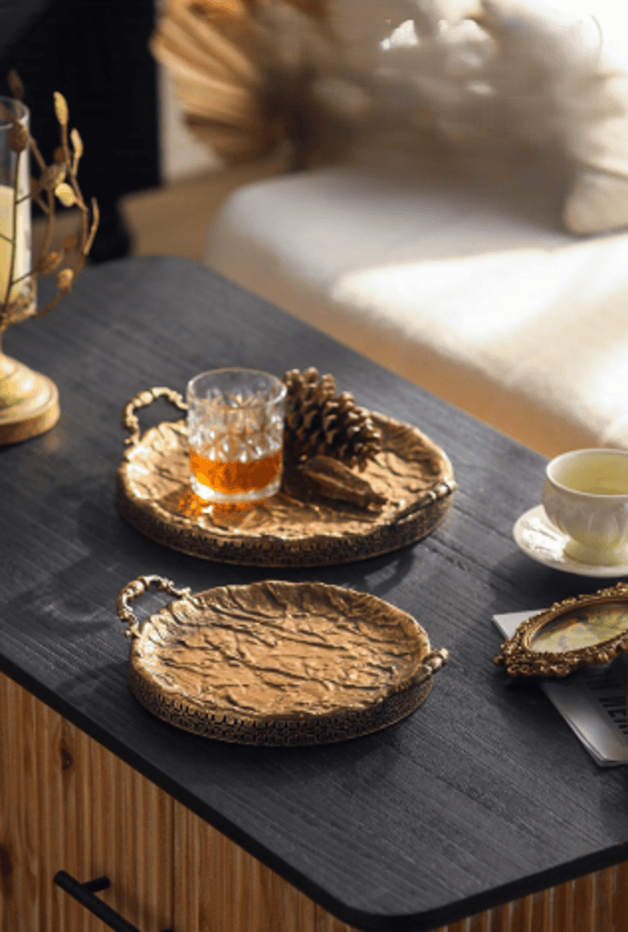 Antique Brass-Style Decorative Serving Trays VagabondVintage