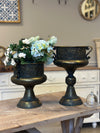Vintage Ornate Metal Urns