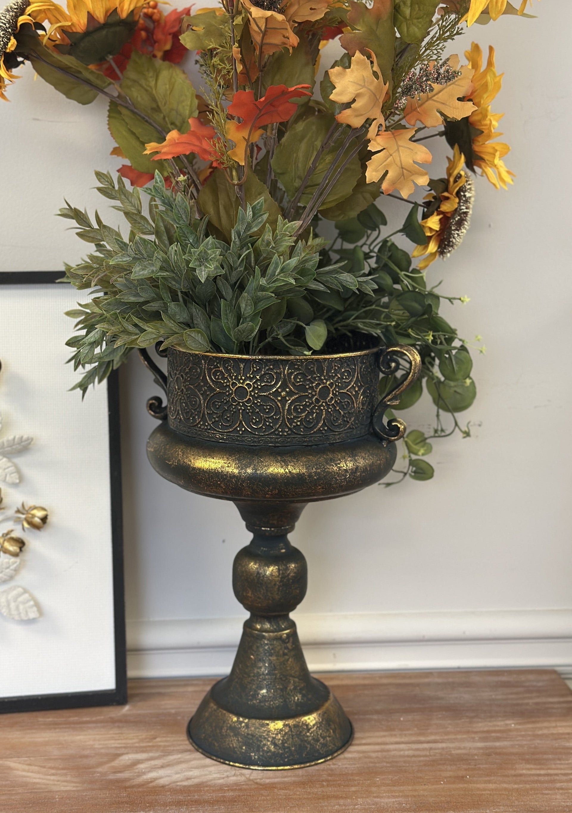 Vintage Ornate Metal Urns VagabondVintage