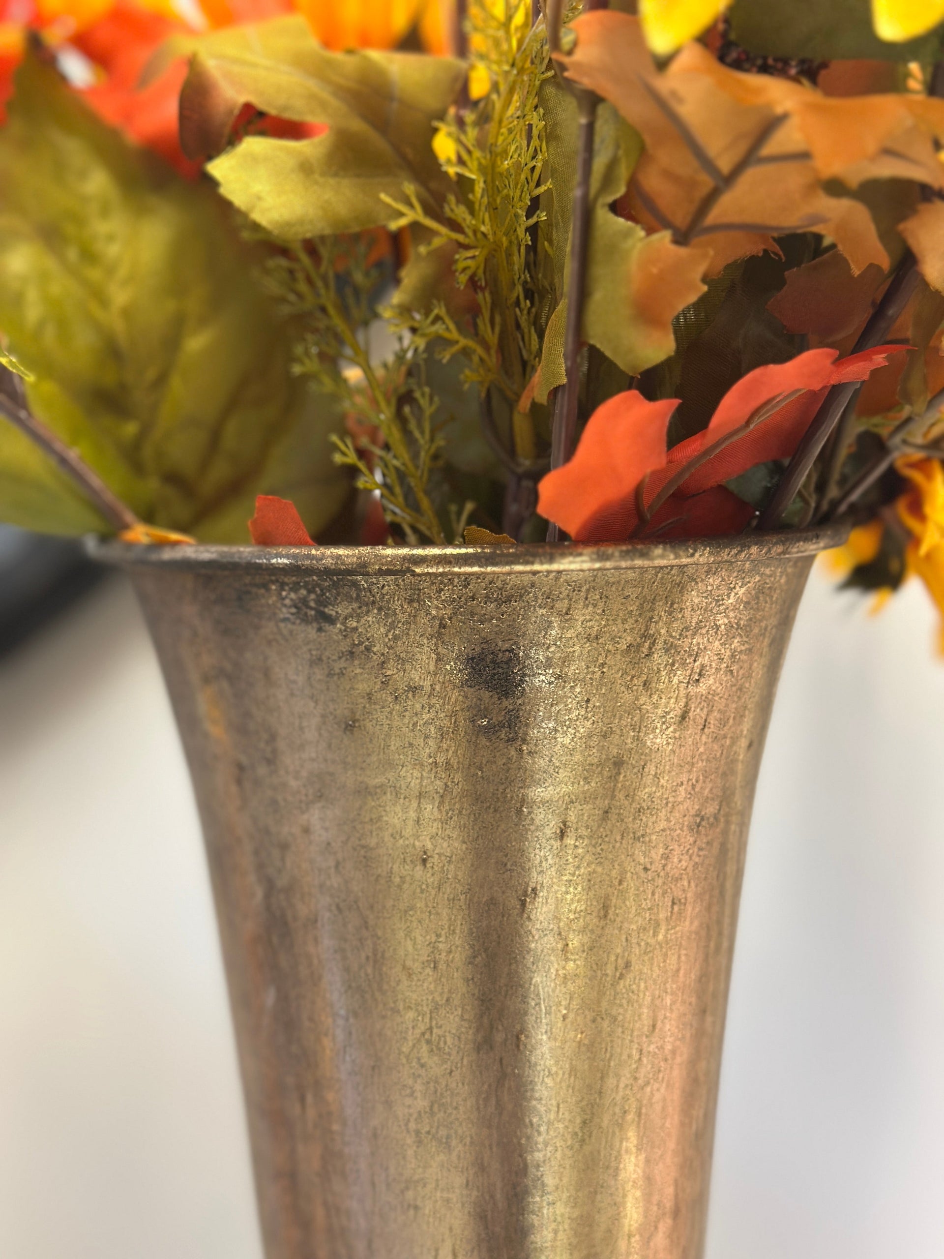 Tall Gold Trumpet Vase VagabondVintage