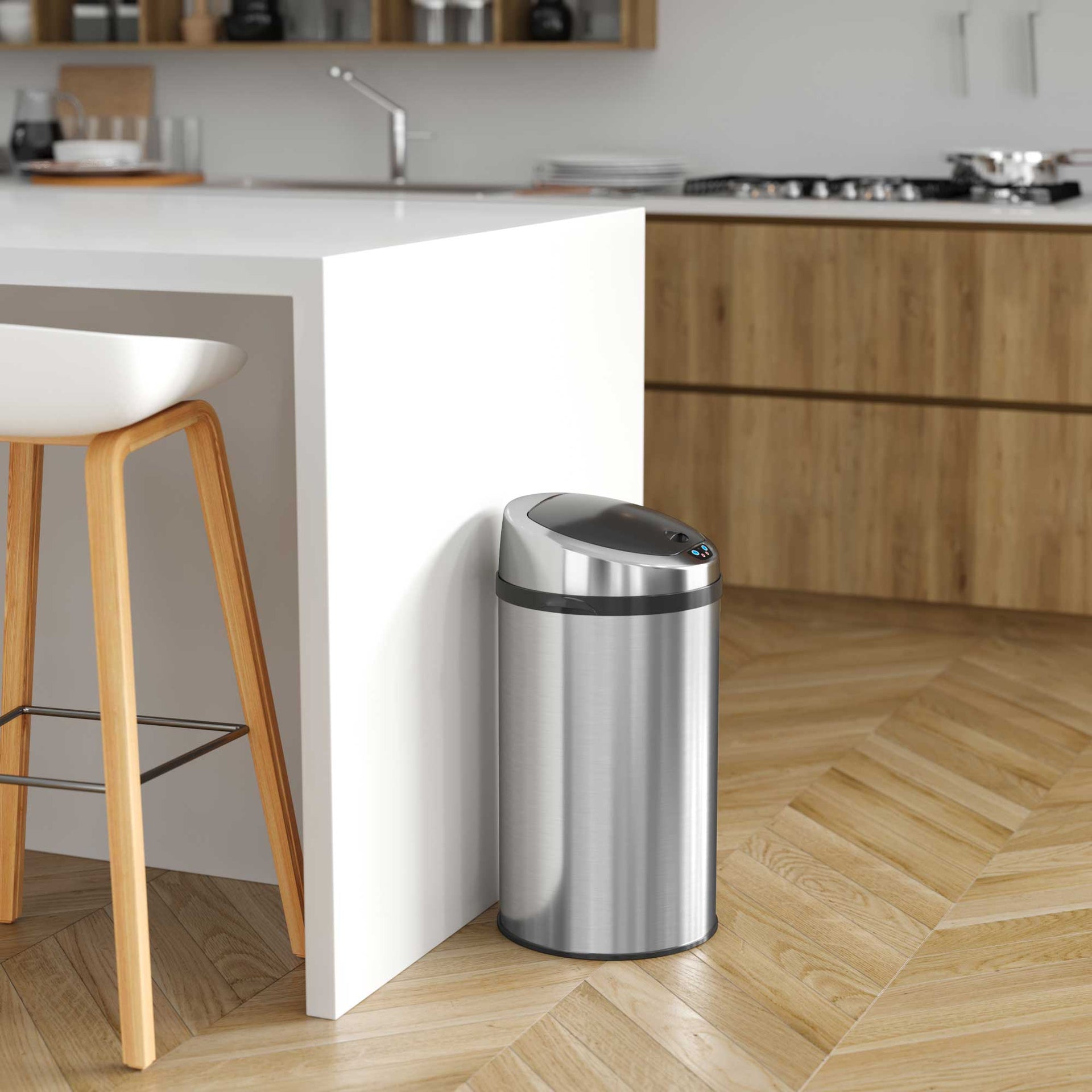 8 Gallon Round Sensor Trash Can