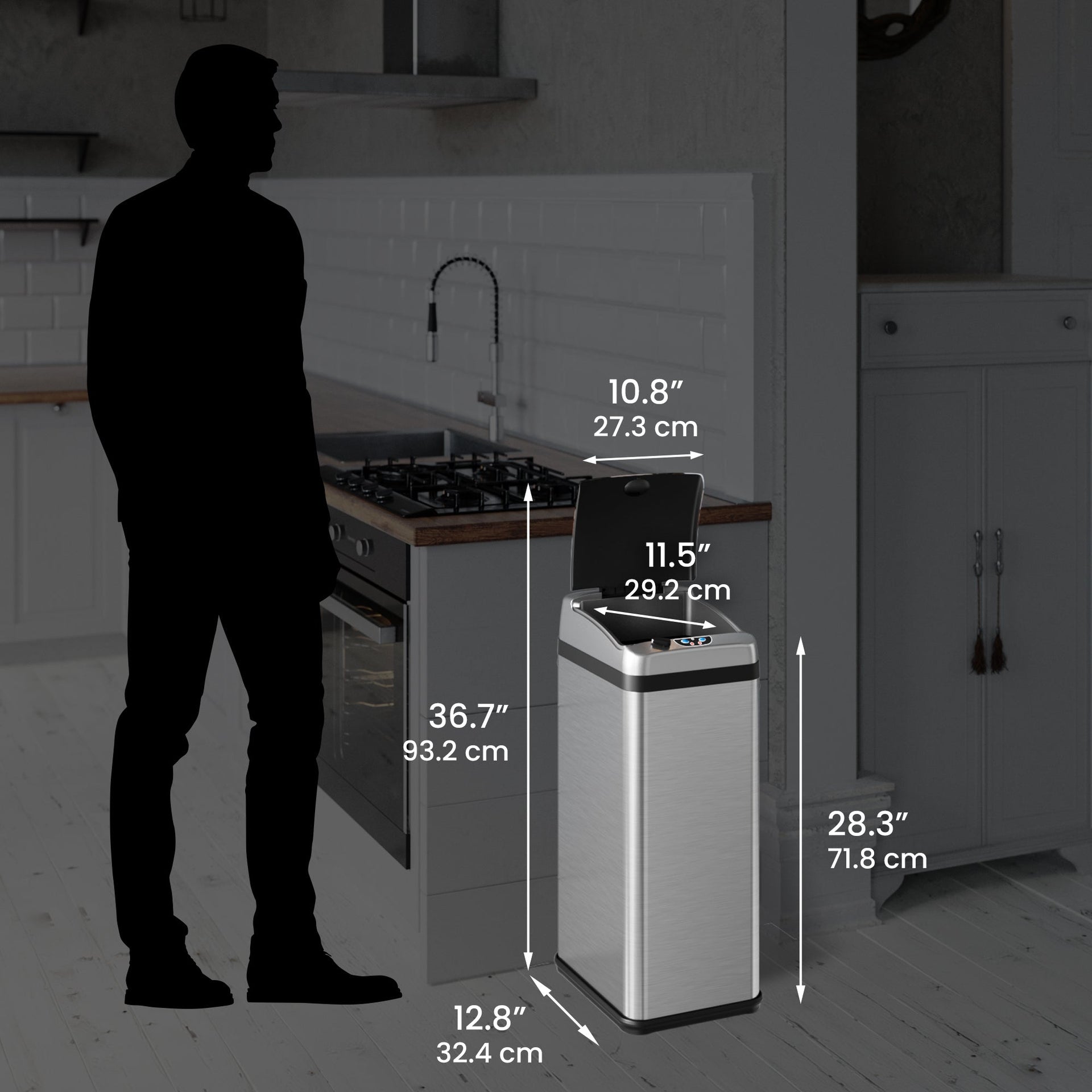 13 Gallon Platinum Edition Sensor Trash Can