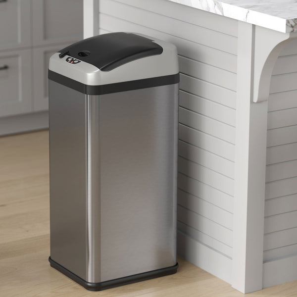 13 Gallon Platinum Edition Self-Contained Electric-Motor Sensor Kitchen Trash Can with AbsorbX